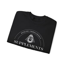 Load image into Gallery viewer, Evolve Consciously Supplements Crewneck Sweatshirt — Vintage Apothecary Wellness Shirt