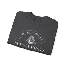 Load image into Gallery viewer, Evolve Consciously Supplements Crewneck Sweatshirt — Vintage Apothecary Wellness Shirt