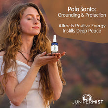 Load image into Gallery viewer, Palo Santo and Sage Smudge Spray (4 Fl Oz) - for Cleansing Negative Energy - Sage Spray Alternative to Smudge Sticks - Sustainably Made in USA with Pure Essential Oils and Real Crystals

