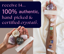 Load image into Gallery viewer, Crystals and Stones - 17Pc Chakra Stones, Gemstones and Crystals. Meditation Accessories, Healing Stones. Real Crystals, Chakra Crystals Kit, Raw Crystals. Witchcraft Kit Crystal Décor
