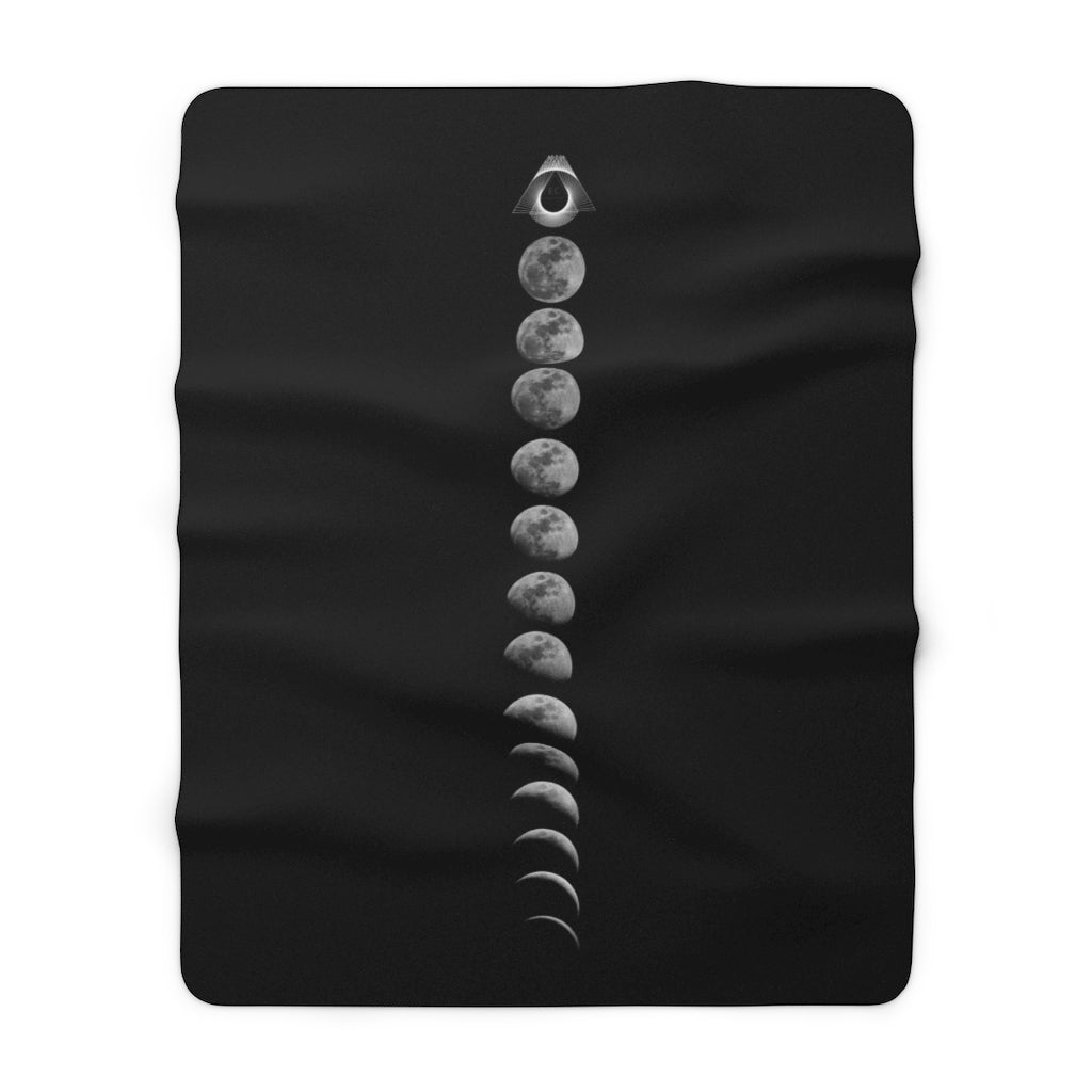 Moon Phase Sherpa Fleece Blanket