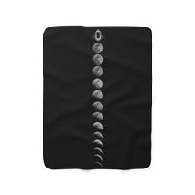 Load image into Gallery viewer, Moon Phase Sherpa Fleece Blanket
