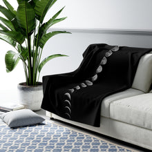 Load image into Gallery viewer, Moon Phase Sherpa Fleece Blanket
