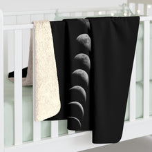 Load image into Gallery viewer, Moon Phase Sherpa Fleece Blanket
